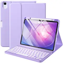 GENERICO - FUNDA CON TECLADO + TOUCHPAD IPAD 9TH GEN 10.2 LILA