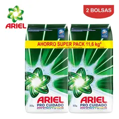 ARIEL - Detergente en polvo 5.8 kilos Pro Cuidado ARIEL. Pack 2 bolsas