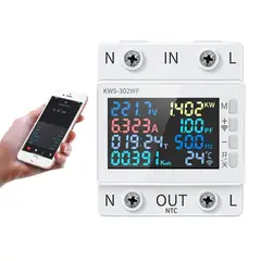 GENERICO - Medidor Energía Inteligente 8 en 1 WiFi Tuya Riel KWS-302WF