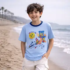 LE PETIT COMPANY - Polo Niño Speed Celeste 100% algodón