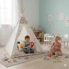 GENERICO - Carpa Tipi más Alfombra con diseño Buho