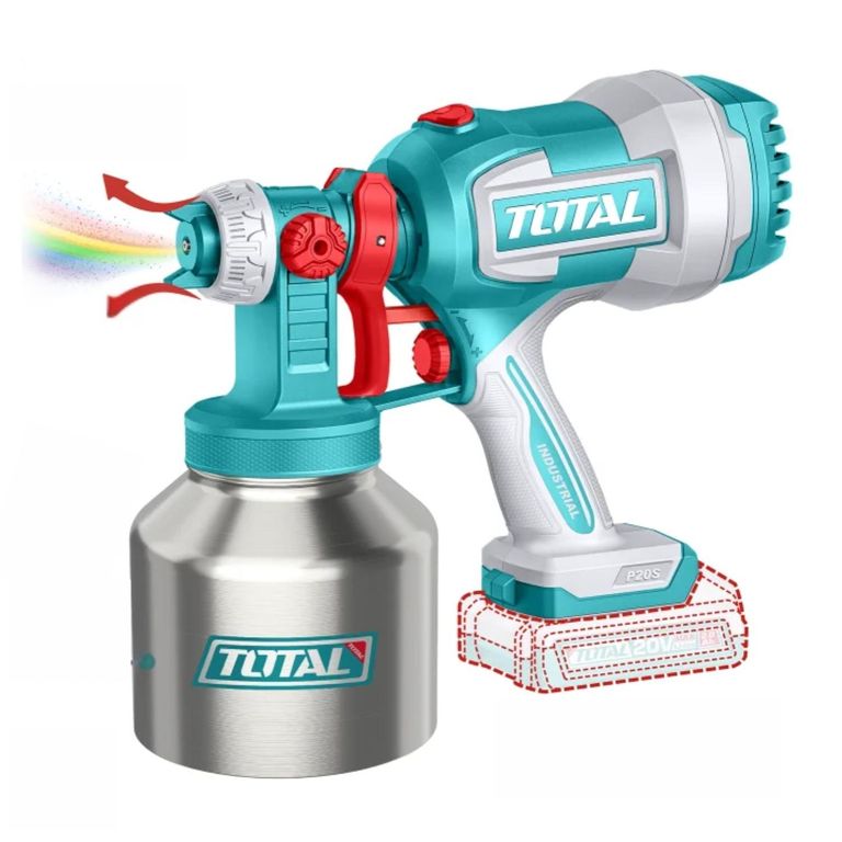 Pistola para pintar vaso de aluminio 20v Total