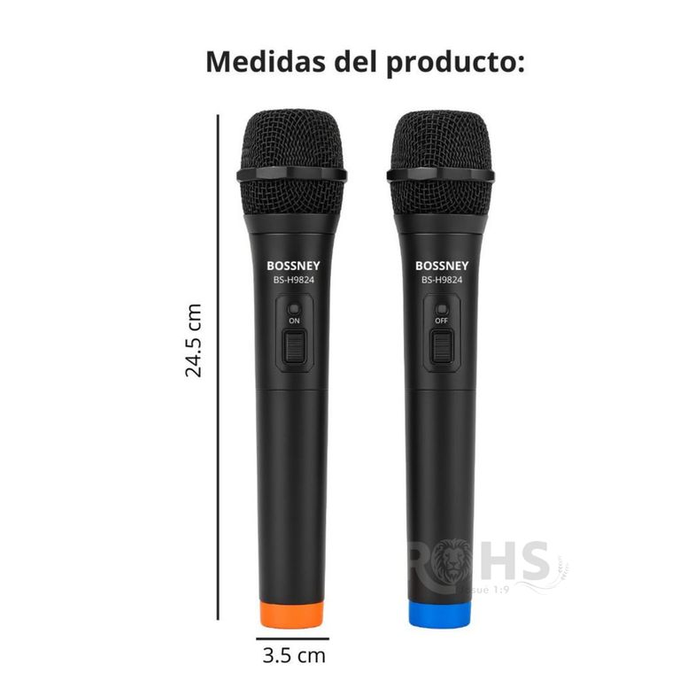 Doble micrófono inalámbrico UHF Profesionales Bossney