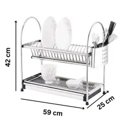 GENERICO - Escurridor Organizador de platos 2 niveles