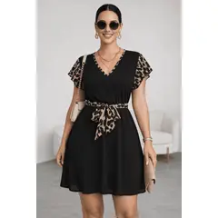 GENERICO - Vestido leopardo con lazo