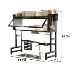 GENERICO - ESCURRIDOR DE PLATOS CON TAPA Y 2 NIVELES