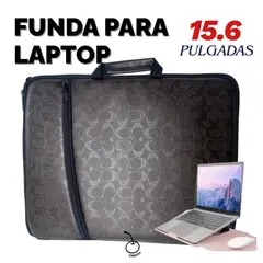 GENERICO - FUNDA MALETIN ACOLCHADA PARA LAPTOP DE 156 CON ASA DOBLE CIERRE Y COMPATIMIENTO MARRON
