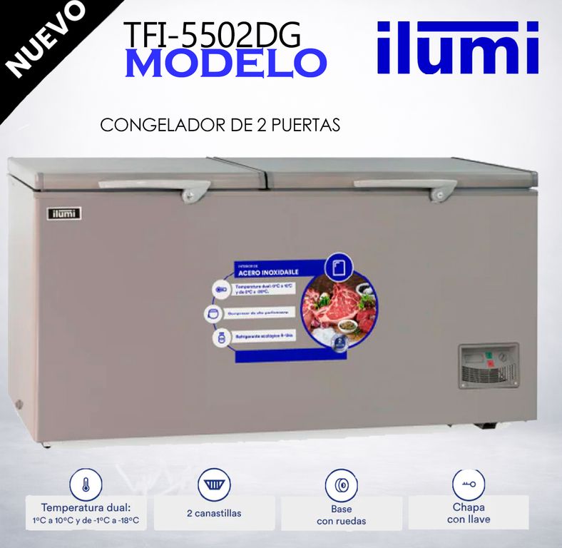 Congelador con tina de Acero Inoxidable de 550 litros - TFI-5502DG