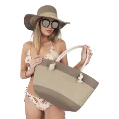 HAWAIIAN ISLAND CREATIONS - Kit HIC Mujer - Sombrero y Bolso de paja