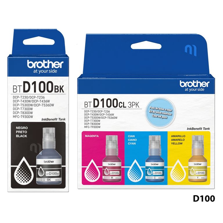 JUEGO DE TINTA BT-D100BK NEGRO BT-D100CL 3PK COLOR ORIGINAL