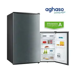 AGHASO - Frigobar con Llave 90LT Silver con Negro
