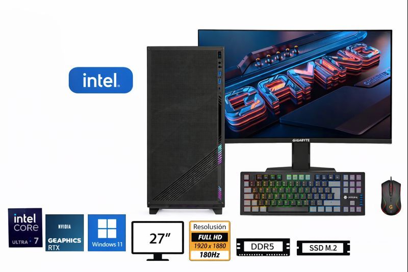 Computadora Enovu Core Ultra 7 265F 16GB 500GB SSD 27" RTX 5050 8GB Windows 11 Pro