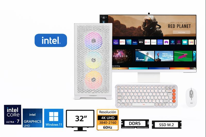 Computadora Enovu Core Ultra 7 265K 16GB 1TB SSD 32" Graphics Windows 11 Pro