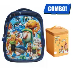GENERICO - MOCHILA PARA NIÑOS 3 EN 1 MULTIPACK TRALALERO PATAPIM + PLUMONES TOUCH MARCADORES