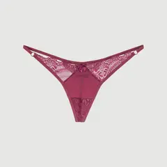 D'LIRIO LENCERIA - Tanga de Encaje Floral y Lazo con Elegancia y Seducción Coqueta