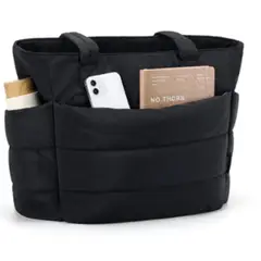 GENERICO - BOLSO PUFFER PORTALAPTOP PARA MUJER PREMIUM NEGRO