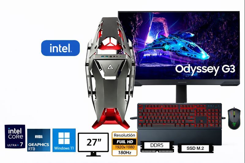 Computadora Enovu Core Ultra 7 265KF 32GB 1TB SSD 27" RTX 5050 8GB Windows 11 Pro