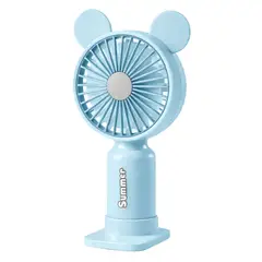 GENERICO - Ventilador de Mano Portátil USB Recargable con Luz LED y 2 Velocidades