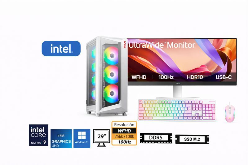 Computadora Enovu Core Ultra 9 285 16GB 512GB SSD 29" UHD Windows 11 Pro