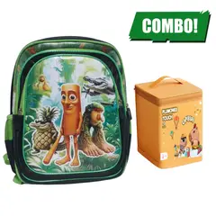 GENERICO - MOCHILA PARA NIÑOS 3 EN 1 MULTIPACK TUNTUN PATAPIM + PLUMONES TOUCH MARCADORES