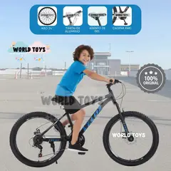 VELOX - Bicicleta Montañera Aro 24 «ROMA MTB» Edición Especial Black Blue