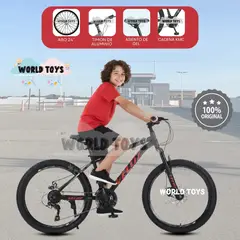 VELOX - Bicicleta Montañera Aro 24 «ROMA MTB» Edición Especial Black Red