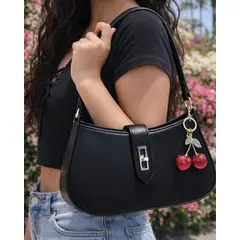 GENERICO - CARTERA BAGUETTE MATTE PARA MUJER PREMIUM NEGRO