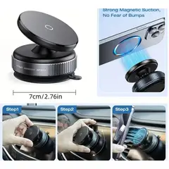 GENERICO - Soporte Magnético para Teléfono de Coche MagSafe - Fijación por Vacío - Uso con Una Mano - C-04