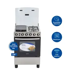 AGHASO - Cocina de pie 4 Hornillas con Plancha Churrasquera -