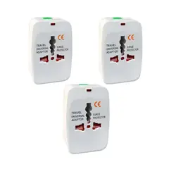 GENERICO - Adaptador De Enchufe Universal Viajero Adapter 125v-220v Pack x 3