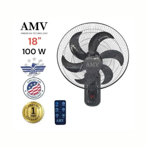 Ventilador Pared Amv De 18 Fb40-18 100w 6 Aspas Con Control