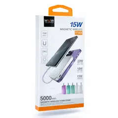 FEELING - Cargador Portátil Inalámbrico magsafe Power bank 5000mAh con cable integrado