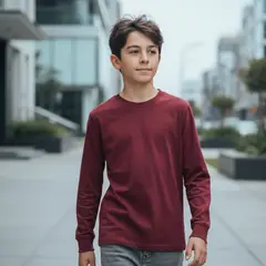 LE PETIT COMPANY - Polo Niño Manga Larga Algodón Burgundy con Puño