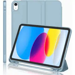 GENERICO - Funda para iPad A16 Celeste 11 pulgadas Generación 2025 con Soporte para Lápiz TPU