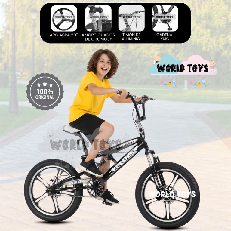 Bicicleta Acrobática BMX Aro 20 «ELICE FREESTYLE» Black Grey