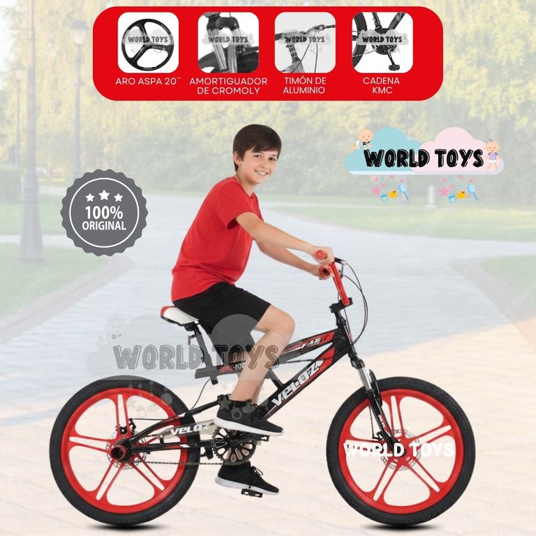 Bicicleta Acrobática BMX Aro 20 «ELICE FREESTYLE» Black Red