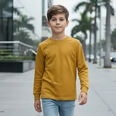 LE PETIT COMPANY - Polo Niño Manga Larga Algodón Mostaza con Puño