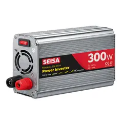 SEISA - Inversor de Corriente para Auto 300W 12V a 220V con Protección Múltiple y Doble Conexión