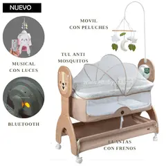 EBABY - Cuna Colecho Mecedora para Bebé SEREN Beige
