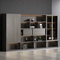 GENERICO - Vitrina Noir Moderna - Negro y Marrón