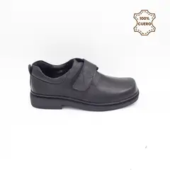 FAR WEST - Zapatos Escolares - Colegio Pega Pega Niño Fabian Cuero Negro