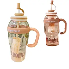 GENERICO - Tomatodo ICE BOTTLE 1200ml con caña - Marrón