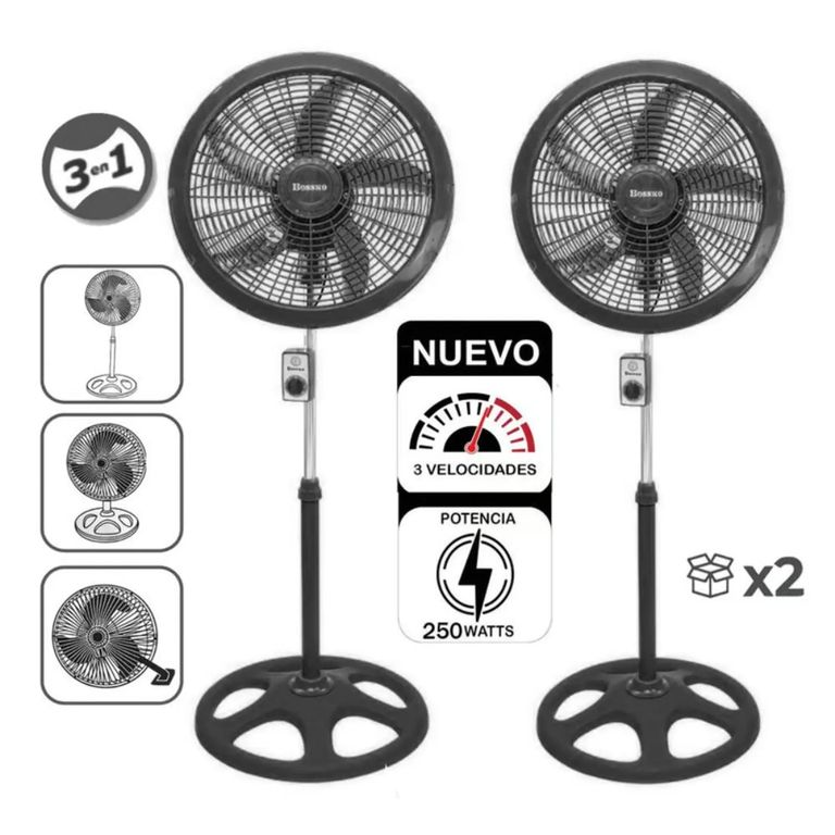 Ventilador BK-8223VO Motor de 250W Color Negro