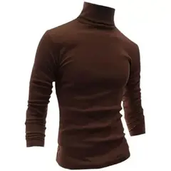 GENERICO - Polo Camiseta Calentador térmico para Hombre cuello alto cafarena