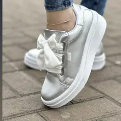 GENERICO - Zapatilla Mujer Con Cinta Coco -57 Planta Expanso Taco 3 Color Gris