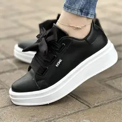 GENERICO - Zapatilla Mujer Con Cinta Coco -57 Planta Expanso Taco 3 Color Negro