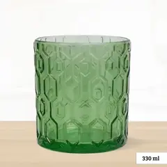 GENERICO - Vasos de Vidrio Capo Bajo Verde 330 Ml- 6 piezas