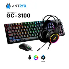 ANTRYX - KIT GAMING TECLADO+MOUSE + AUDIFONO GC-3100 X3 NEGRO AGC-3100X3KBL-SP