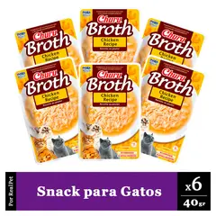 CHURU - Pack Snack Sopa para Gato Broth Pollo 6 sobres 40gr