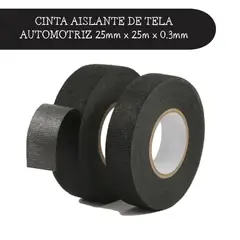 GENERICO - Cinta Aislante de Tela Automotriz Profesional Alta Resistencia 25mm x 25m